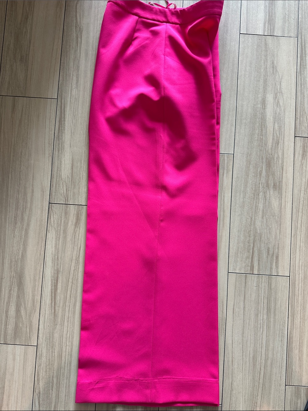 NADINE MERABI Hot Pink Wide-Leg High-Waist Pants - Picture 3 of 5